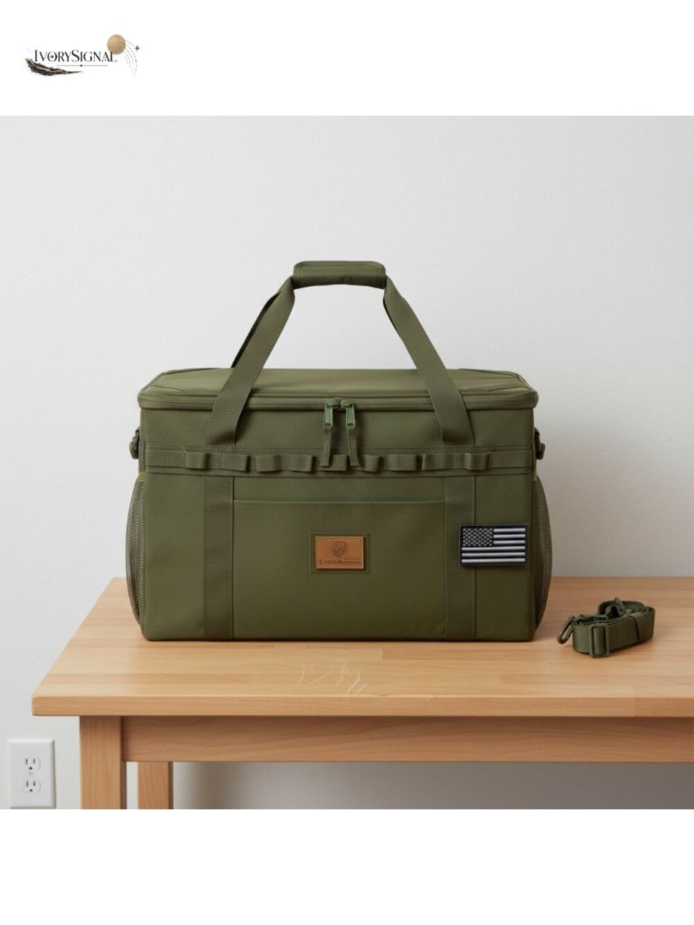Tactical Camping Storage Bag Utility Tote Organizer 38L Nylon with Axe Holder